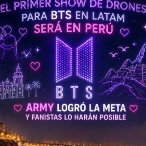 BTS será agasajado por la 'army' de Perú con espectáculo de drones y mensajes en parapente