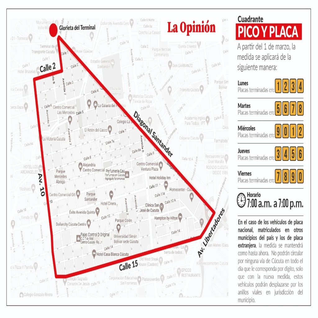 Así funcionarán los cuatro dígitos del nuevo pico y placa en Cúcuta