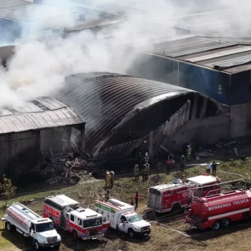Avioneta se desplomó en el centro de México e impactó en una bodega industrial