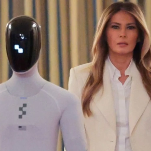 Melania Trump aparece con un robot en cumbre sobre educación y tecnología